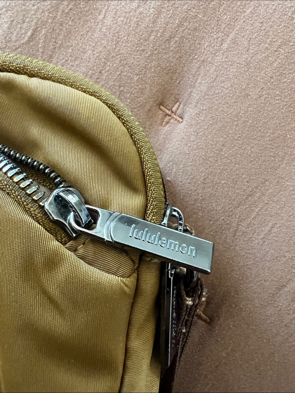 lululemon athletica deep brown Mustard Yellow Crossbody Bag - Picture 3 of 6